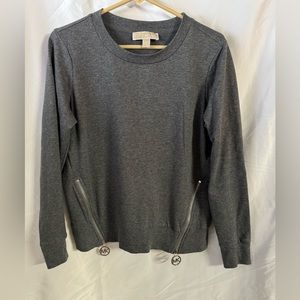 Michael Kors women’s grey light weight sweater with zipper accents size medium m